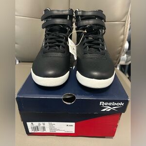 BNWB GRADE SCHOOL GIRLS REEBOK FREESTYLE HIGH LEOPARD & BLACK #HP6446 US SIZE 5